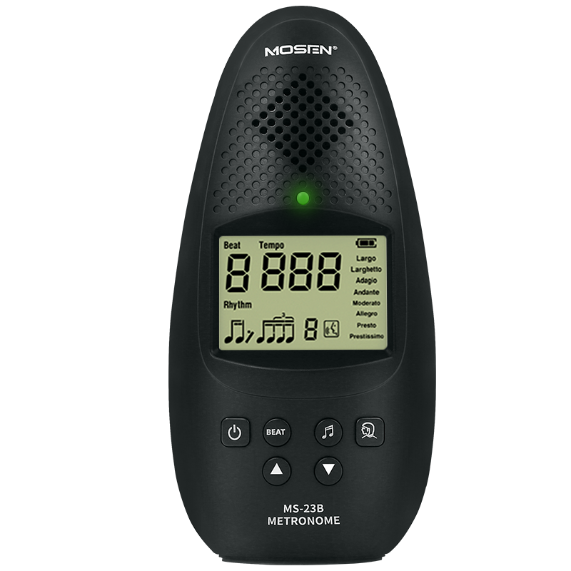 MOSEN莫森MS-23B电子节拍器 多功能LED大屏幕调音器精准考级支持充电 黑色
