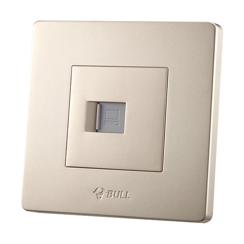 公牛(BULL) 墙壁开关面板插座 一位电脑插座面板 86型 G07T102金色