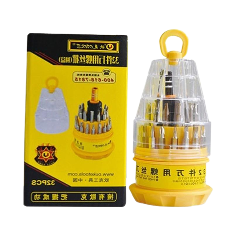 欧克(Ouke)多功能组合螺丝刀套装 便携式旋具组套 32件万用螺丝批(圆盒)(32pcs OK-8381)