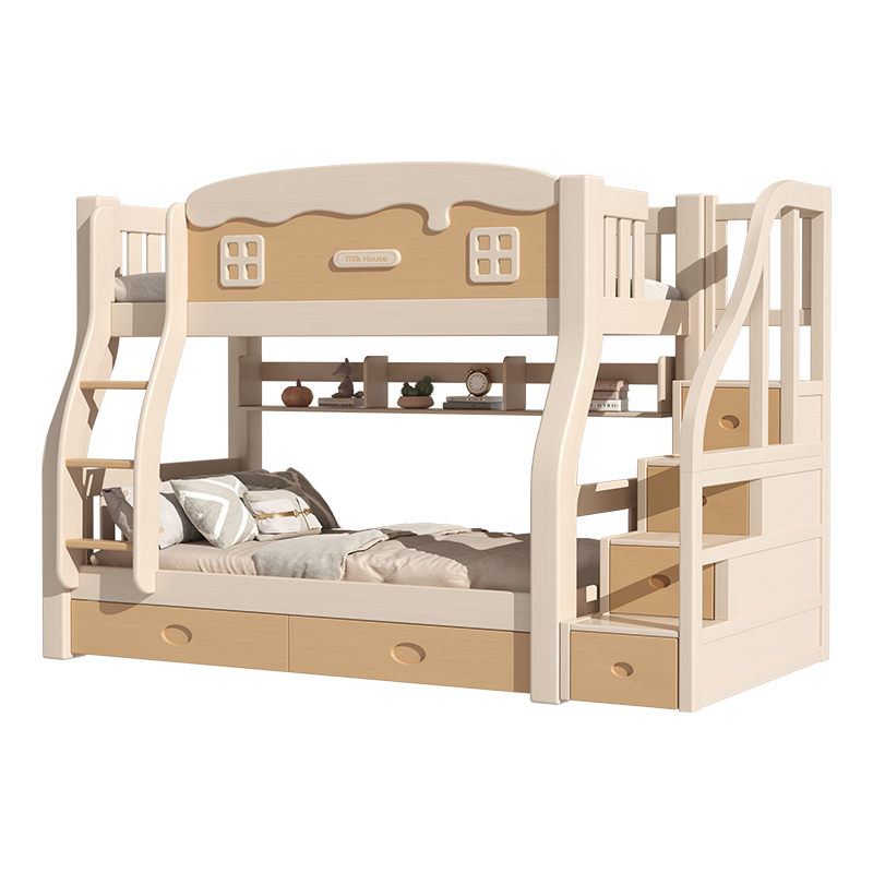 欧梵森 儿童床现代简约实木子母床上下床双层床高低床成人床大人床成年床多功能母子床上下铺木床