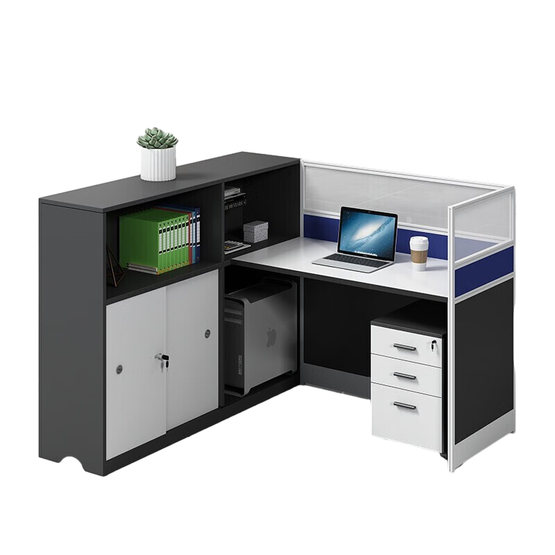 科野 办公家具职员办公桌现代简约电脑桌员工隔断卡座 F型二人位