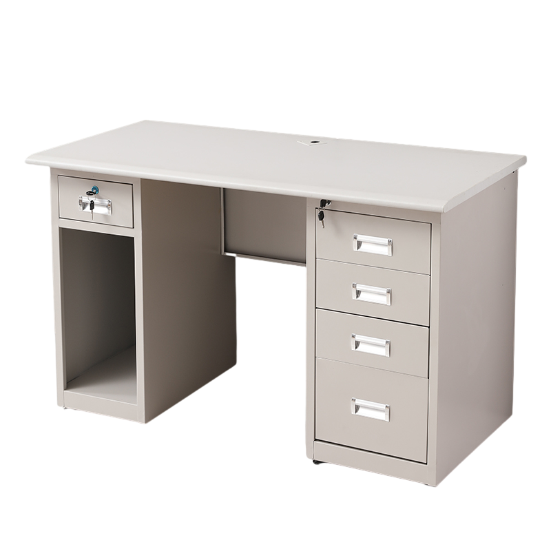 科野 钢架办公桌工作台电脑桌财务桌可定制五斗一空