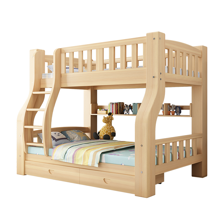 欧梵森 儿童床实木床现代简约子母床北欧上下床双人床双层床高低床成人床大人床成年床多功能上下铺木床宿舍床
