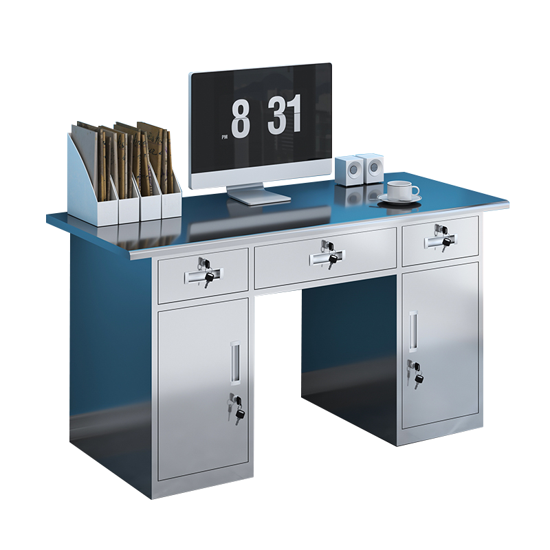 汉诺鑫威办公桌三斗二门[长1.6米]201不锈钢
