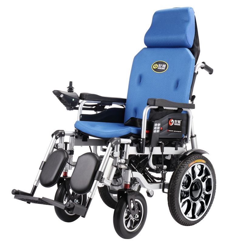 好哥电动轮椅可折叠轻便全躺智能全自动老年残疾人便携代步车[豪华电动全躺遥控调节靠背脚踏]30安锂电池续航30-40公里