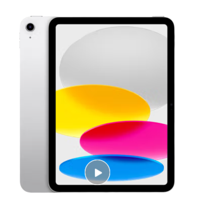 Apple iPad 10代 10.9英寸平板电脑 2022年款(64GB WLAN版/A14芯片/1200万像素/iPadOS MPQ03CH/A ) 银色