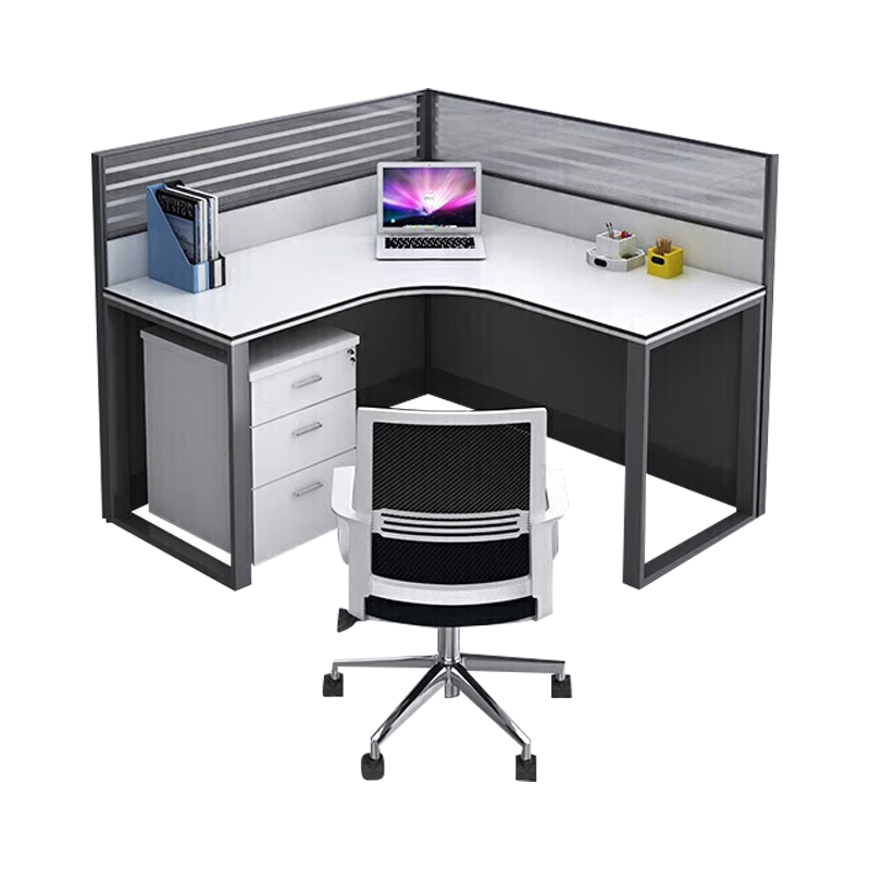 科野 办公桌椅财务办公桌组合职员工位屏风隔断卡位可定制 干字型四人位(含柜)