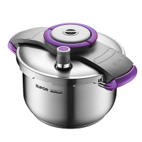 苏泊尔(SUPOR)304不锈钢压力锅巧易开悦提高压锅家用复底大容量电磁炉燃气通用 YW223BC1 紫色 5L