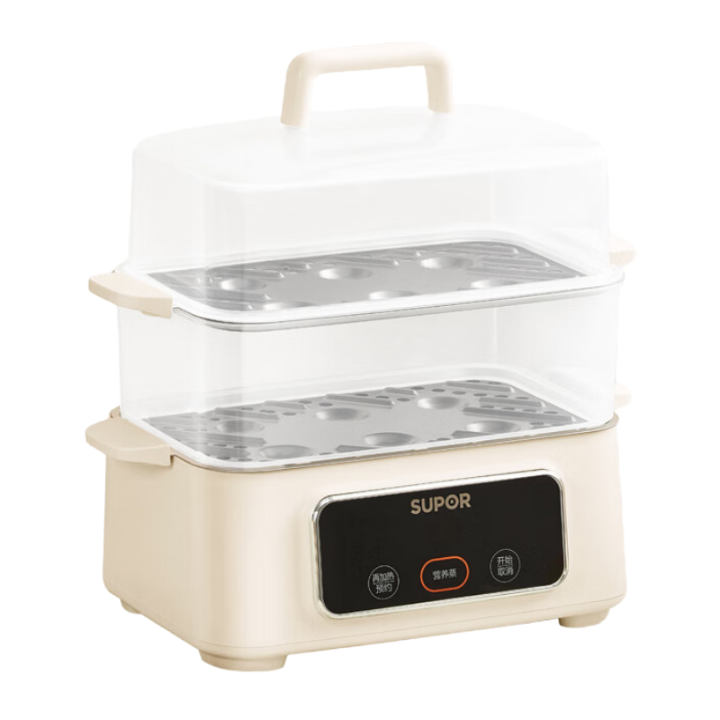 苏泊尔(SUPOR)煮蛋器 电蒸锅 蒸蛋器 多功能家用 早餐包子 智能预约可定时自动断电双层煮蛋 ZN23FC857