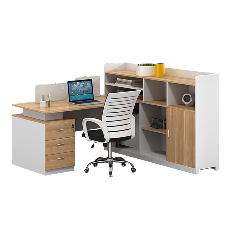 质凡现代简约高柜职员桌 双人位办公桌 1500*1800*1100mm