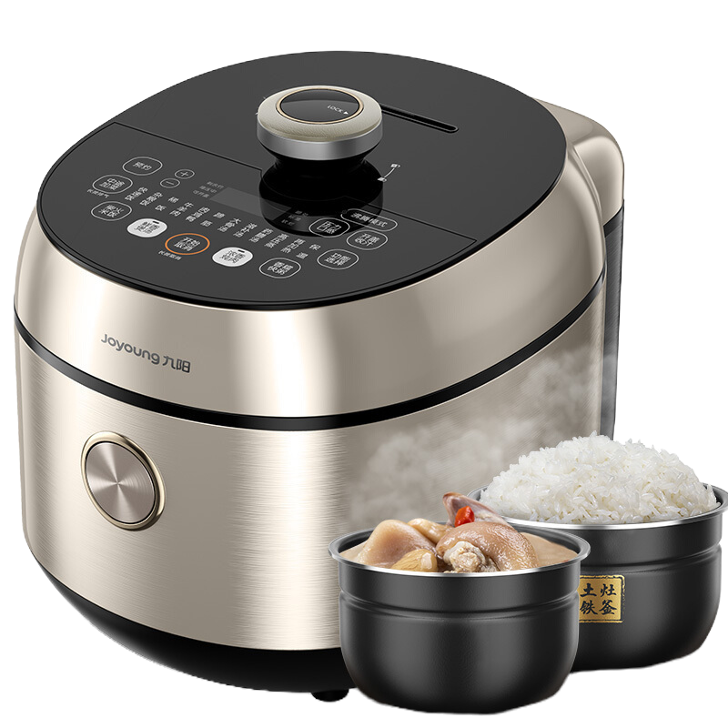 九阳(Joyoung)电压力锅Y-50IHS10 5L大容量适3-7人 双胆压力煲 全程沸腾 肉香汤浓 IH加热