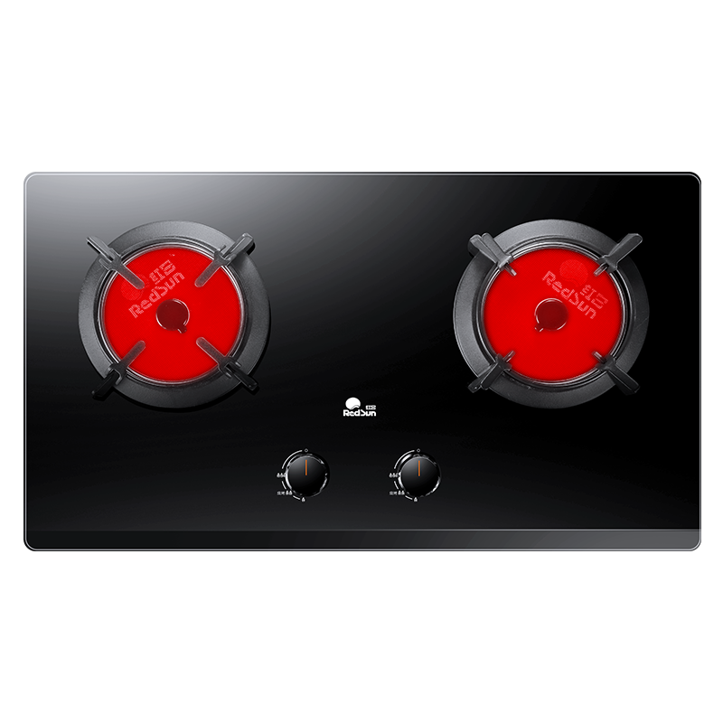 红日(RedSun)红外线燃气灶双灶双眼灶家用定时灶具厚面板换装免改孔烧烤炒菜两用台嵌灶JZT-EX16B(天然气)