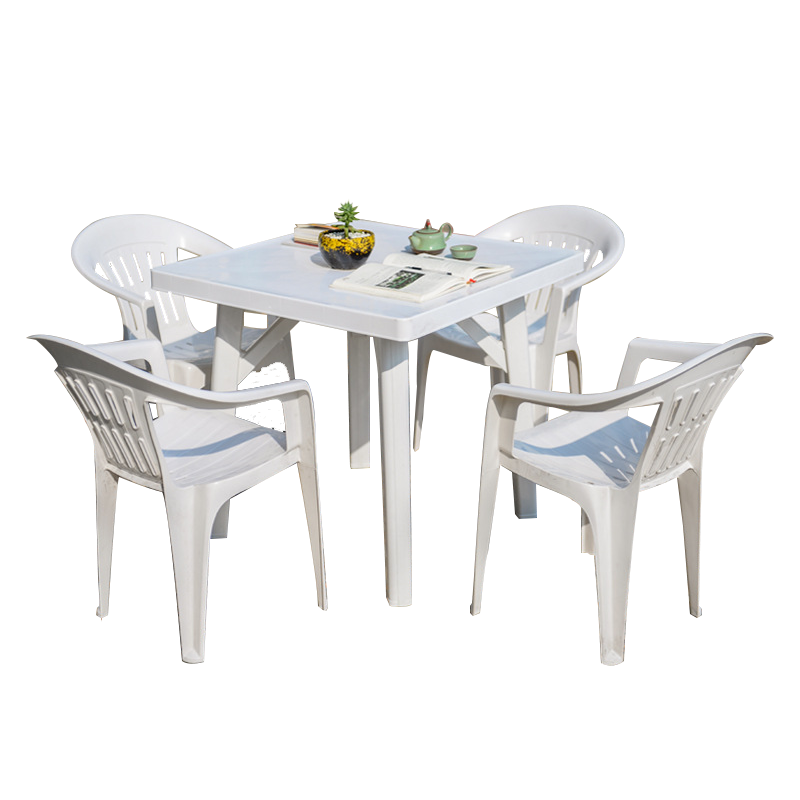 户外椅子塑料桌子沙滩休闲椅塑料桌椅大排档塑料椅子 92正方桌(有档)