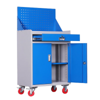 易企采 四抽一门重型加厚工具柜车间用多功能带抽移动工具车五金汽修铁皮储物柜工具箱车