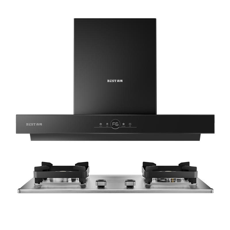华帝百得烟灶套餐E612+QE50G(天然气)顶吸烟机24m³三腔瞬吸 5.2kw旋焰蓝火全铝炉头不锈钢灶具