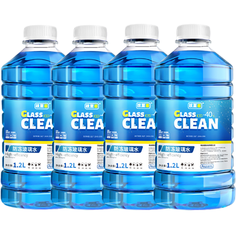 玻璃水汽车防冻零度车用冬季去污雨刷精雨刮水四季通用虫胶油膜去除共9.6L容量0℃自然型8瓶装(1.2L*8)
