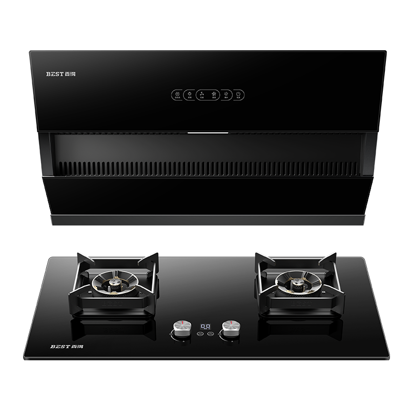 华帝百得油烟机燃气灶套餐组合家用大吸力烟灶套装抽油烟机E135C+QE61[天然气]