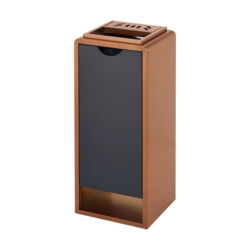 不锈钢酒店大堂垃圾桶带烟灰缸商场电梯口商用立式宾馆走廊灭烟桶 A304黑金