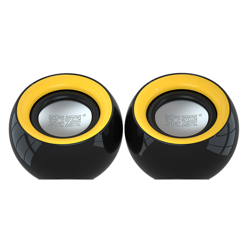 索爱(soaiy)电脑音响台式机桌面家用迷你有线小音箱便携多媒体重低音