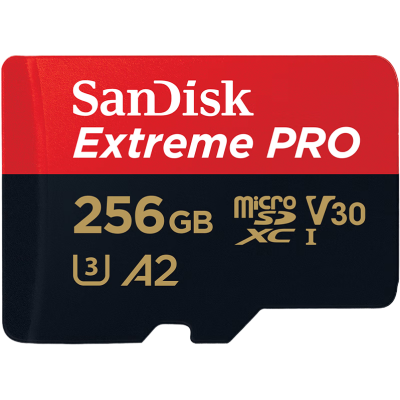 闪迪256GB TF(MicroSD)存储卡 U3 C10 V30 A2 4K 至尊内存卡读速200MB/S
