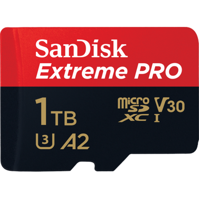 闪迪A2 1TB TF(MicroSD)存储卡 V30 U3 4K至尊内存卡 读速200MB/s 写速140MB/S