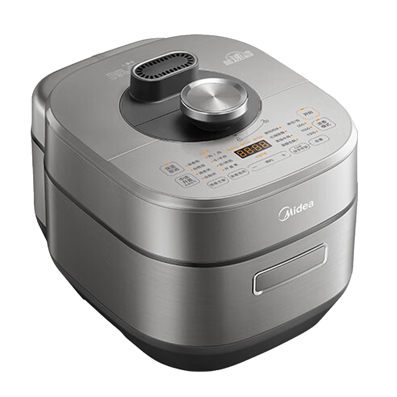 美的(Midea)速嫩感电压力锅 6分钟一道菜 家用智能5L IH猛火2200W 顶置面板 双钢胆高压锅MY-S572N