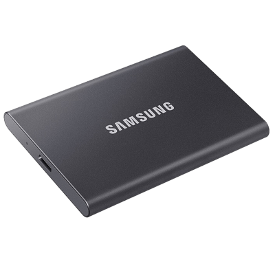 三星(SAMSUNG) 2TB Type-c USB 3.2 移动固态硬盘(PSSD) T7 灰色 NVMe传输速度1050MB/s 超薄时尚