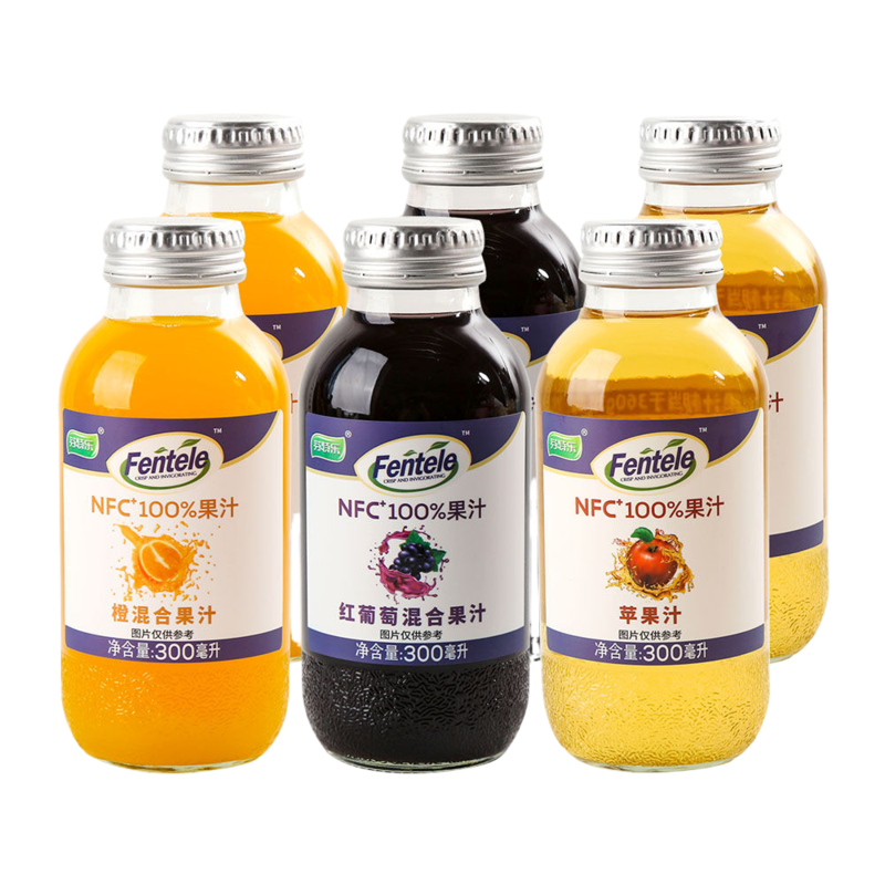 芬特乐NFC+100%果汁300ml*6瓶 橙2+葡萄2+苹果2 精选原料 果味芬香 回味悠长