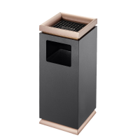 南方大堂垃圾筒铸铝灭烟板头座地烟灰桶 黑金 GPX-37