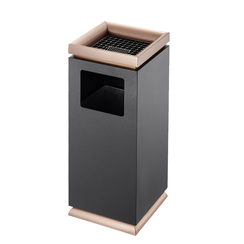 南方大堂垃圾筒铸铝灭烟板头座地烟灰桶 黑色烤漆 GPX-35