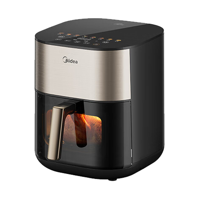 美的(Midea)空气炸锅炎烤王空气炸锅不用翻面可视窗口不沾易清洗准确定时低油煎炸 6.5L大容量MF-KZC6584
