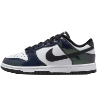 Nike耐克女鞋Dunk Low白深蓝镭射熊猫漆皮渐变低帮板鞋FQ8143-001