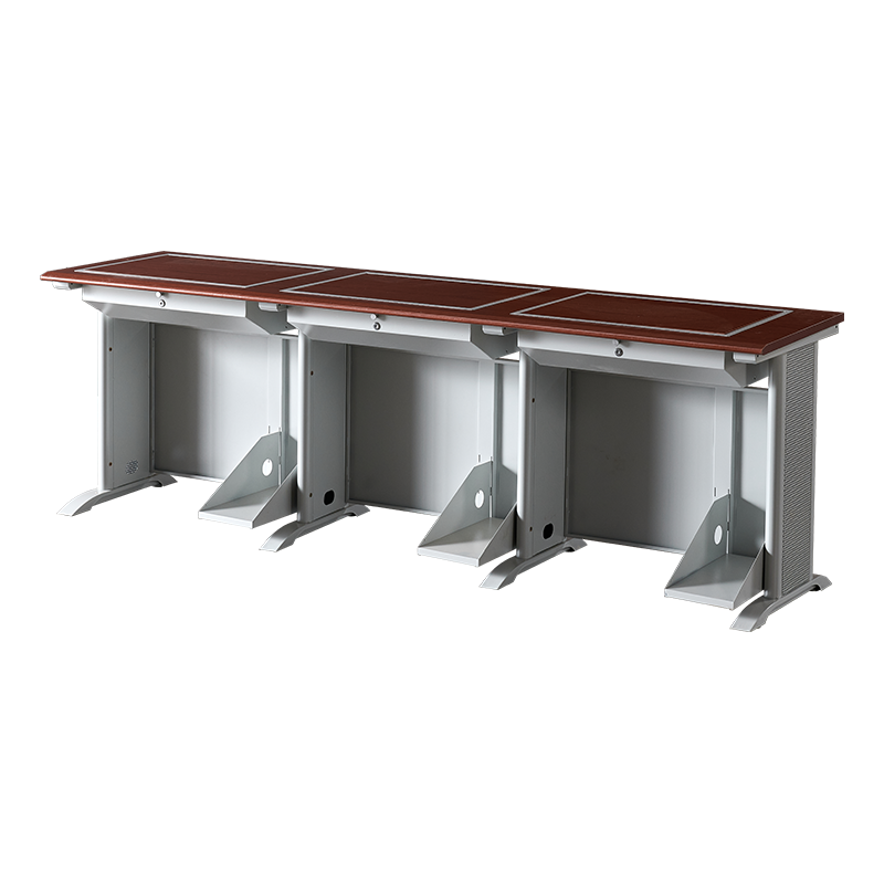 居将 JJ4012424 隐藏式翻转电脑桌培训桌教室机房多媒体学习桌办公桌C款三人位