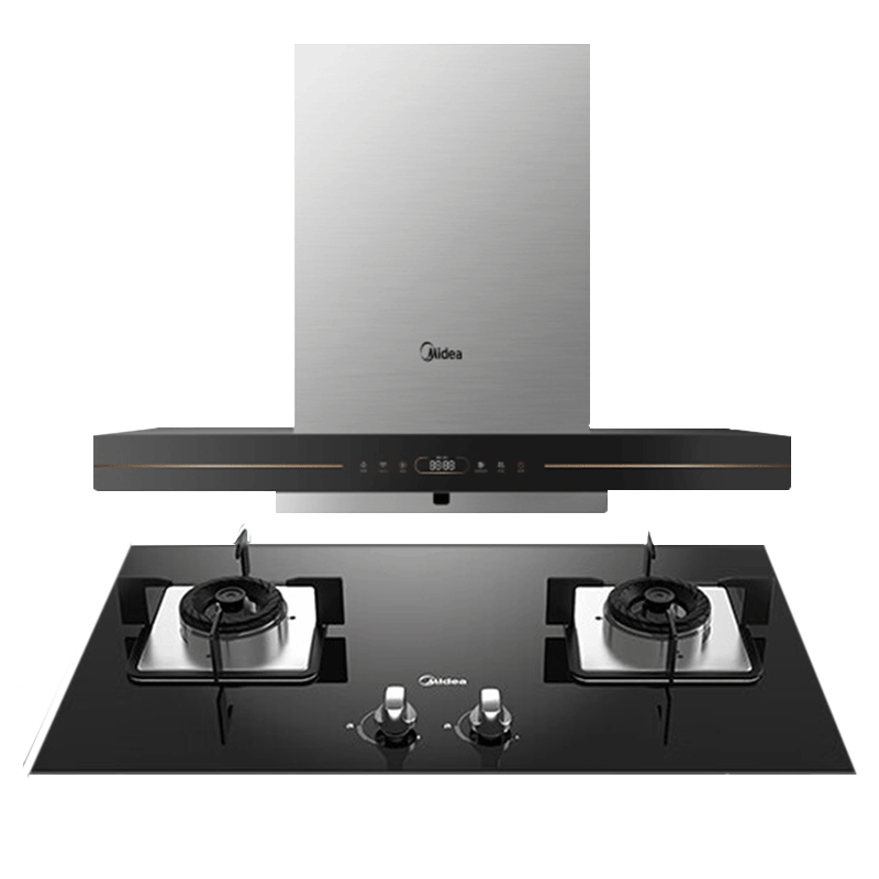 美的(Midea)家用抽油烟机23立方大吸力欧式顶吸4.8KW大火力CXW-150-TV701+JZT-217B