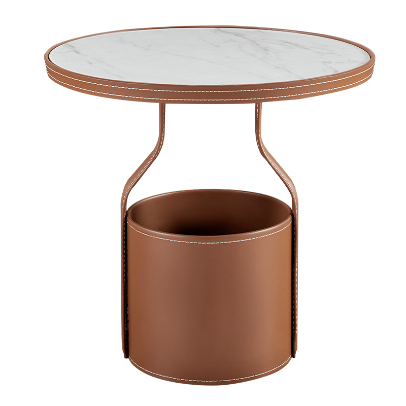 芝華仕(CHEERS)芝华仕意式现代简约角几圆形岩板储物沙发边几小型客厅家具DG03