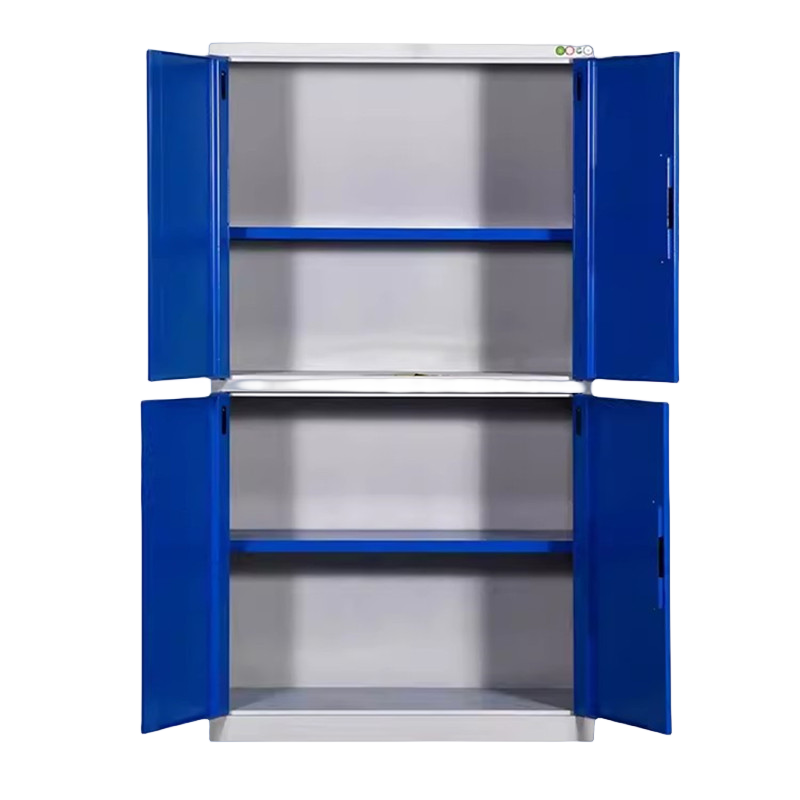 迅迈 带挂板内三抽灰白色加厚版 重型多功能工具柜车间双开门钢制柜工具五金收纳整理储物柜