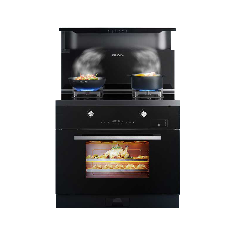 帅康(sacon)集成灶蒸烤炸一体机家用厨电烟灶联动侧吸下排式油烟机燃气灶60升大容量蒸烤箱置物台烟灶套餐天然气E2Y1