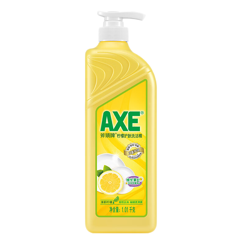 斧头牌 护肤洗洁精大瓶家庭装家用大桶除菌可洗果蔬实惠1.01kg*3瓶 100套/组(单位:组)