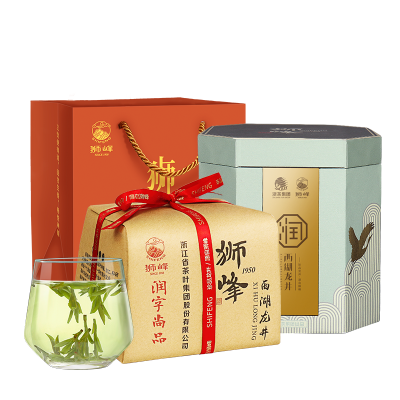 狮峰牌2025新茶正宗明前西湖龙井茶叶润字精品春绿茶礼盒装250g