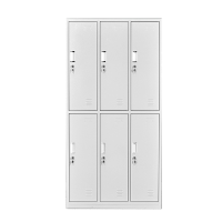 东业家具 六门更衣柜员工柜储物柜带锁铁皮柜更衣室衣柜浴室寄存包柜宿舍DY-08G