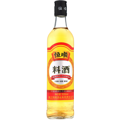 恒顺料酒500ml/瓶装家庭炒菜烹调去腥解膻腌制厨房调味料增香提味