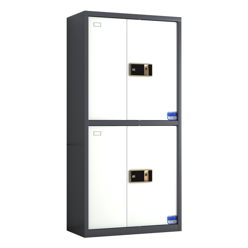 洛泰远 钢制保密柜密码文件柜保密档案资料柜灰白套色通双节指纹锁