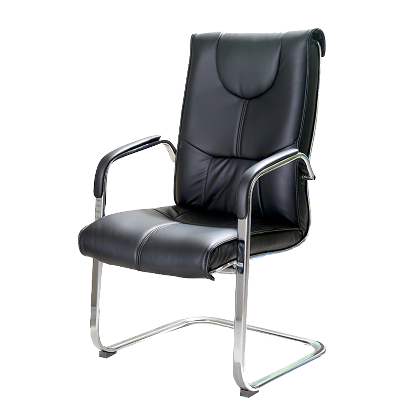 通同盛会议椅简约会客皮椅弓形椅子黑色