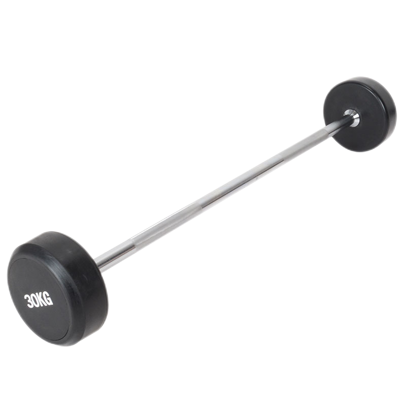 康力强一体式包胶固定杠铃直杆曲杆套装一体式杠铃组合(30KG[曲杆]单根)