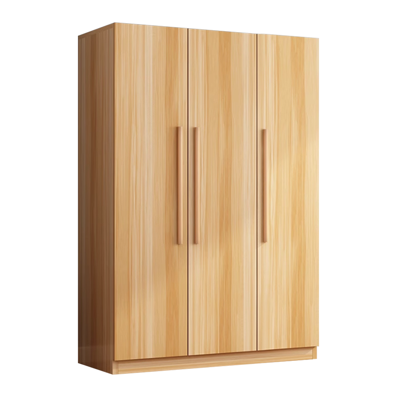 洛诗莲 (RoyceLand) 简约木质衣柜衣服收纳柜 浅胡桃色三门 1200*400*1800