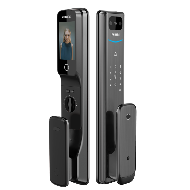 飞利浦智能锁 可视猫眼带屏密码 指纹APP智控家用防盗门指纹密码全自动 Alpha-VP曜石黑