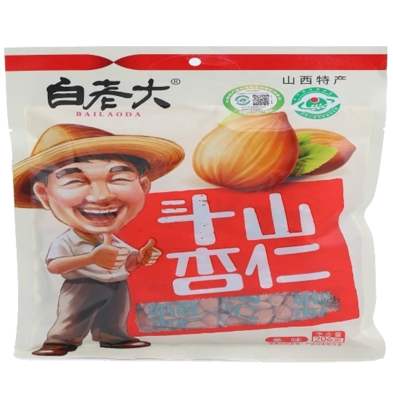 白老大多味杏仁 坚果零食 奶香独立独立包装山西特产206g 2袋装