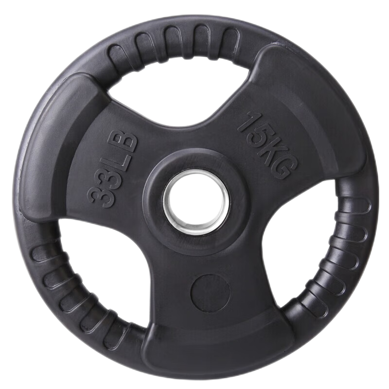 康力强包胶杠铃片举重配重5CM大孔径健身器材125KG组合套装(125KG杠铃片套装)