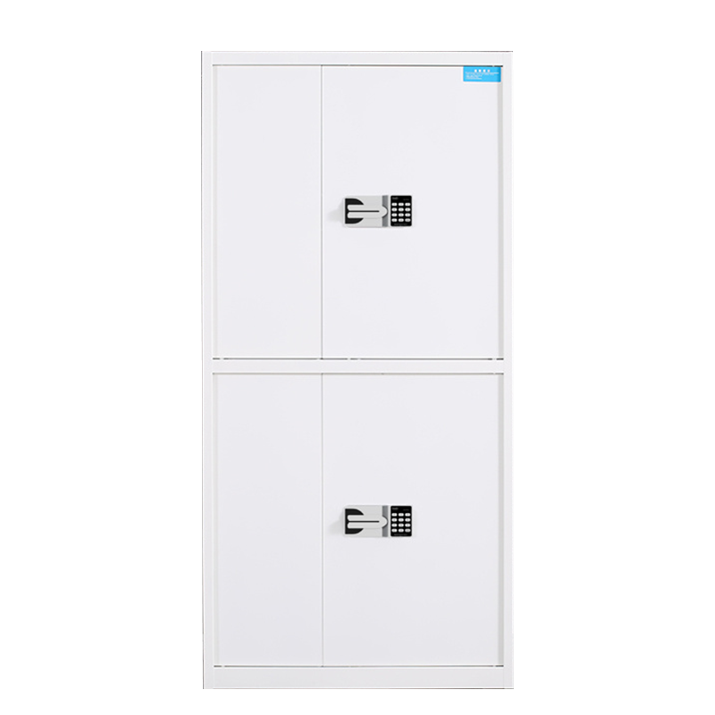 宝洛怡保险柜铁皮资料柜矮柜办公室储物柜通双节白色国宝锁900*420*1850