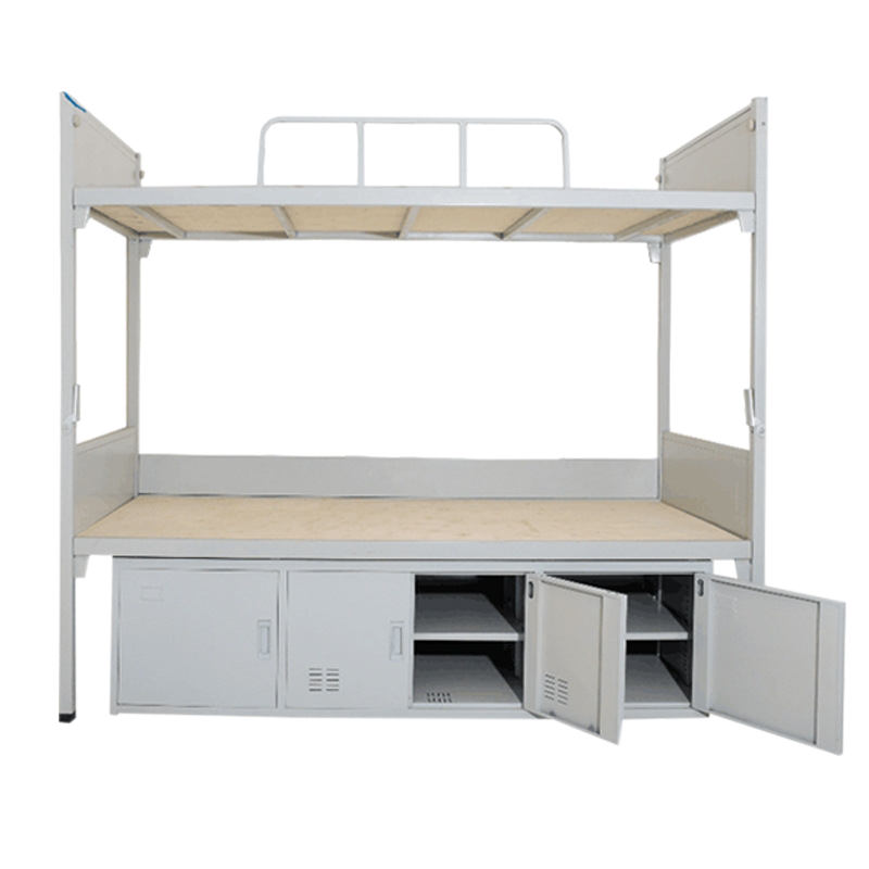 蓓威钢制双人床含柜